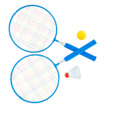 Kit de badminton infantil com 02 raquetes de aço, 01 volante e 01 bola de espuma Loire
