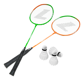 Kit de badminton com 02 raquetes de aço e 03 volantes - Loire