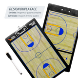 Prancheta tática magnética dupla face com caneta para treinamento de Basquete Pista e Campo