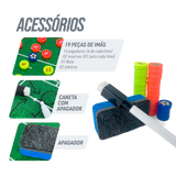 Prancheta tática magnética dupla face com caneta para treinamento de Futebol Society Pista e Campo