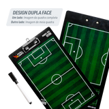 Prancheta tática magnética dupla face com caneta para treinamento de Futebol Pista e Campo