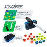 Prancheta tática magnética dupla face com caneta para treinamento de Handebol Pista e Campo