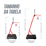 Tabela de basquete infantil móvel com poste, tabela e aro Pista e Campo