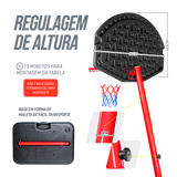 Tabela de basquete infantil móvel com poste, tabela e aro Pista e Campo