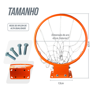 Aro 45cm Profissional de Basquete com Amortecedor Velden