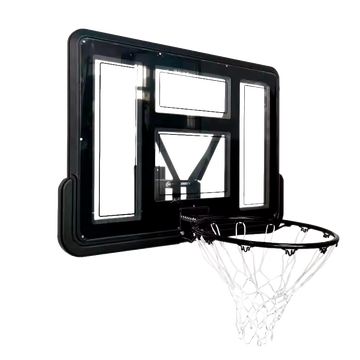 Tabela de basquete de parede quadro transparente de 110x74cm com aro e rede Pista e Campo