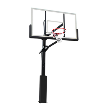 Poste fixo com tabela transparente, aro e rede de basquete oficial adulto premium Velden