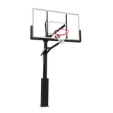 Poste fixo com tabela transparente, aro e rede de basquete oficial adulto premium Velden