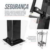 Poste fixo com tabela transparente, aro e rede de basquete oficial adulto premium Velden