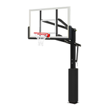 Poste fixo com tabela transparente, aro e rede de basquete oficial adulto premium Velden