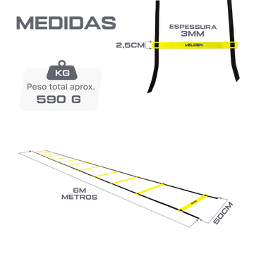 Escada de agilidade com degraus ajustáveis de plástico 6m de comprimento Velden