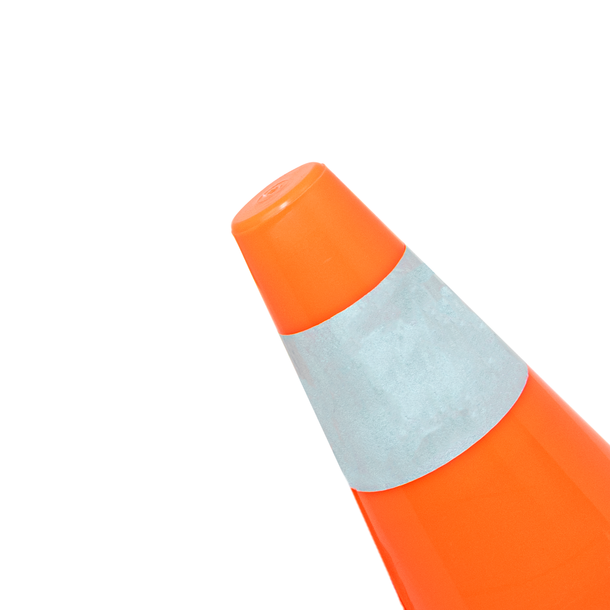 Cone de sinalização de plástico 15cm de altura laranja com faixa branca refletiva Pista e Campo