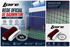 Rede de Badminton Tam. Oficial Com Cabo de Aço Loire