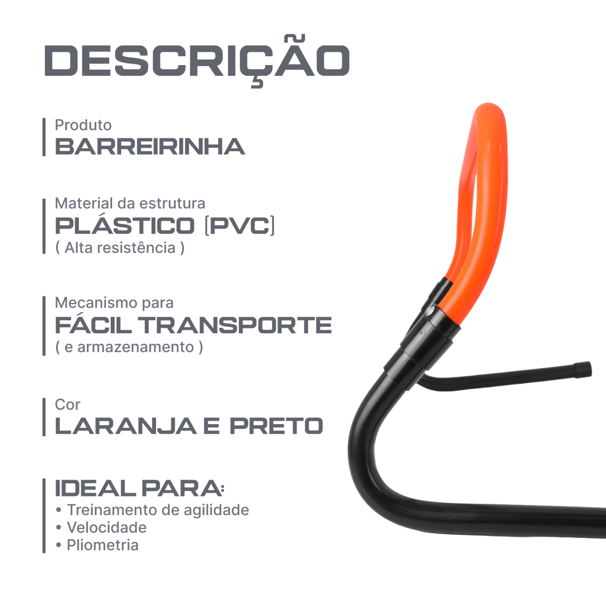 Barreirinha dobrável e ajustável 20-30cm Laranja e Preto