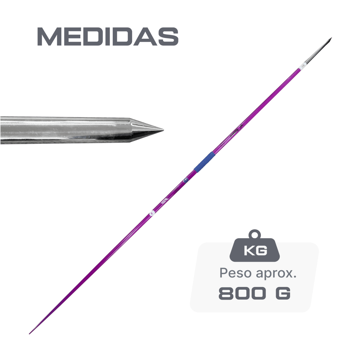 Dardo de duralumínio e aço 800g modelo competição IAAF Vinex (JAL-CH800)