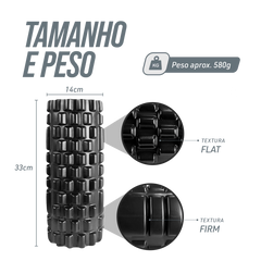 Rolo de Massagem e Liberação Miofascial Foam Roller Envolst - Preto