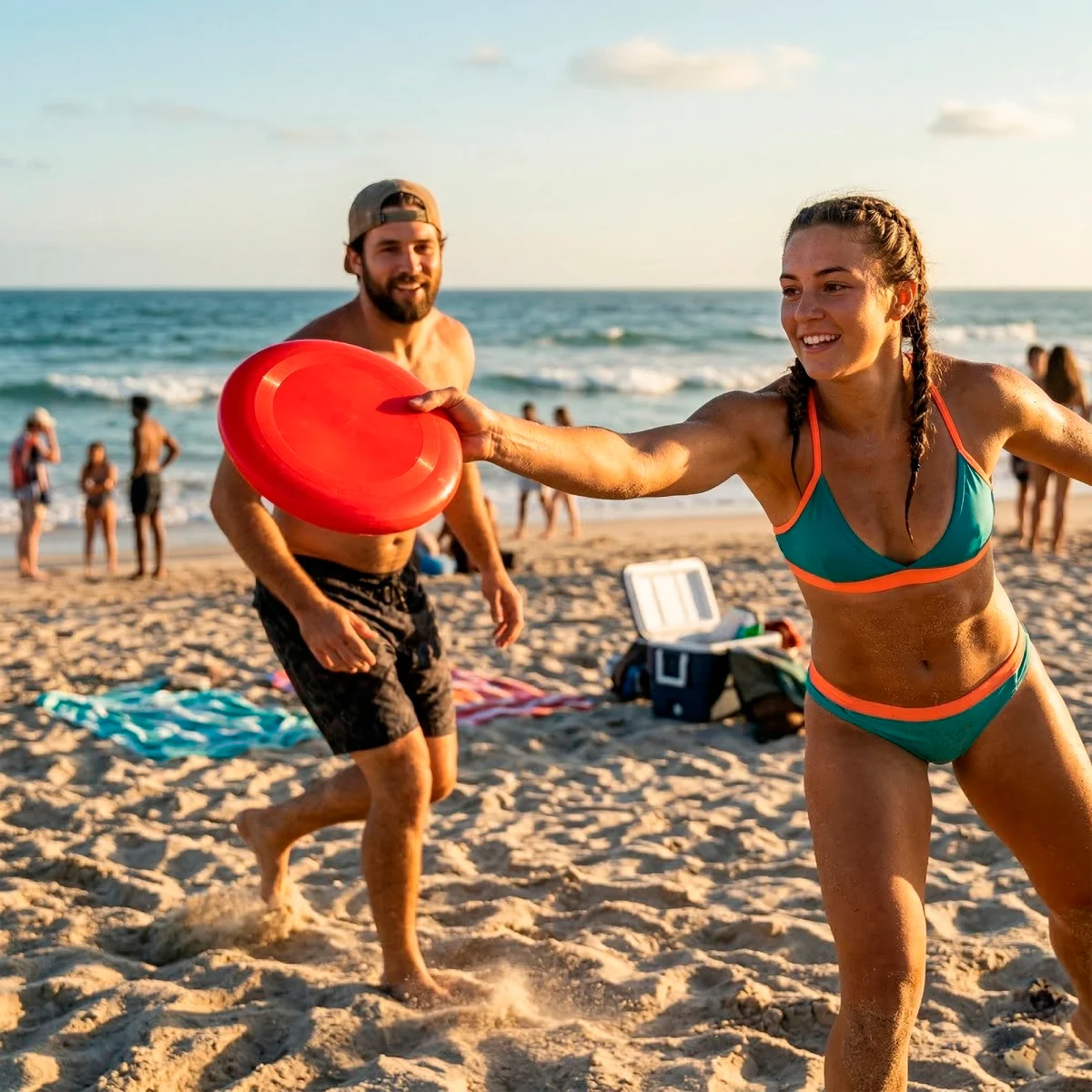 Frisbee de plástico para recreação Pista e Campo - Azul