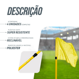 Bandeirola de escanteio oficial de futebol de campo reclinável Velden - cnj com 4 und Cor das bandeiras:Amarelo