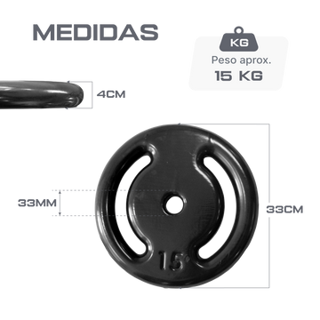 Anilha vazada revestida 15kg Pista e Campo