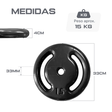 Anilha Vazada Emborrachada 15kg Envolst