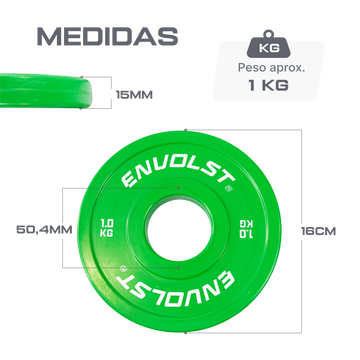 Anilha Olímpica Fracionada Bumper 1 kg Envolst