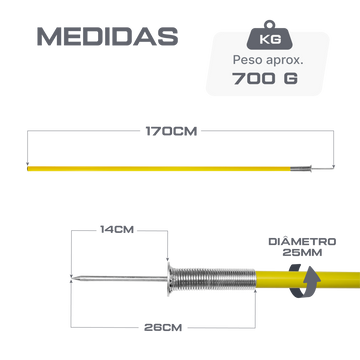 Baliza (slalom) com estaca reclinável de aço Velden