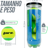 Bolinha bola de tênis de campo estágio 1 verde Loire - tubo com 3 und