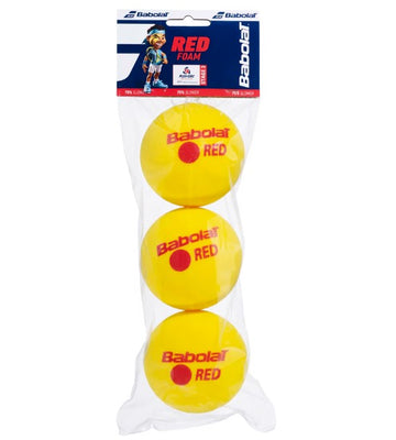 Bolinha bola de tênis de campo de espuma iniciantes Babolat Red Foam - pacote com 3 und