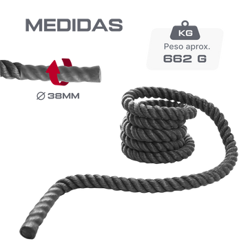 Corda naval preta torcida para treinamento funcional 38mm Envolst
