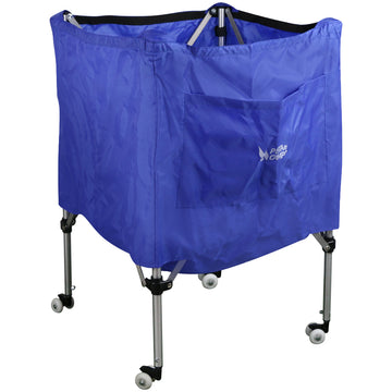 Carrinho para transporte armazenagem de bolas modelo dobrável retrátil com lona Pista e Campo