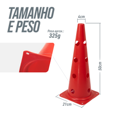 Cone plástico de agilidade furado 50cm Velden - Amarelo