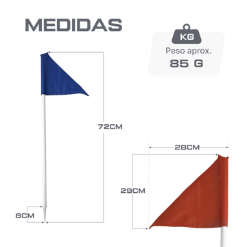 Bandeirola de Demarcação 5un Multiuso Colorida 72cm com Estaca Velden