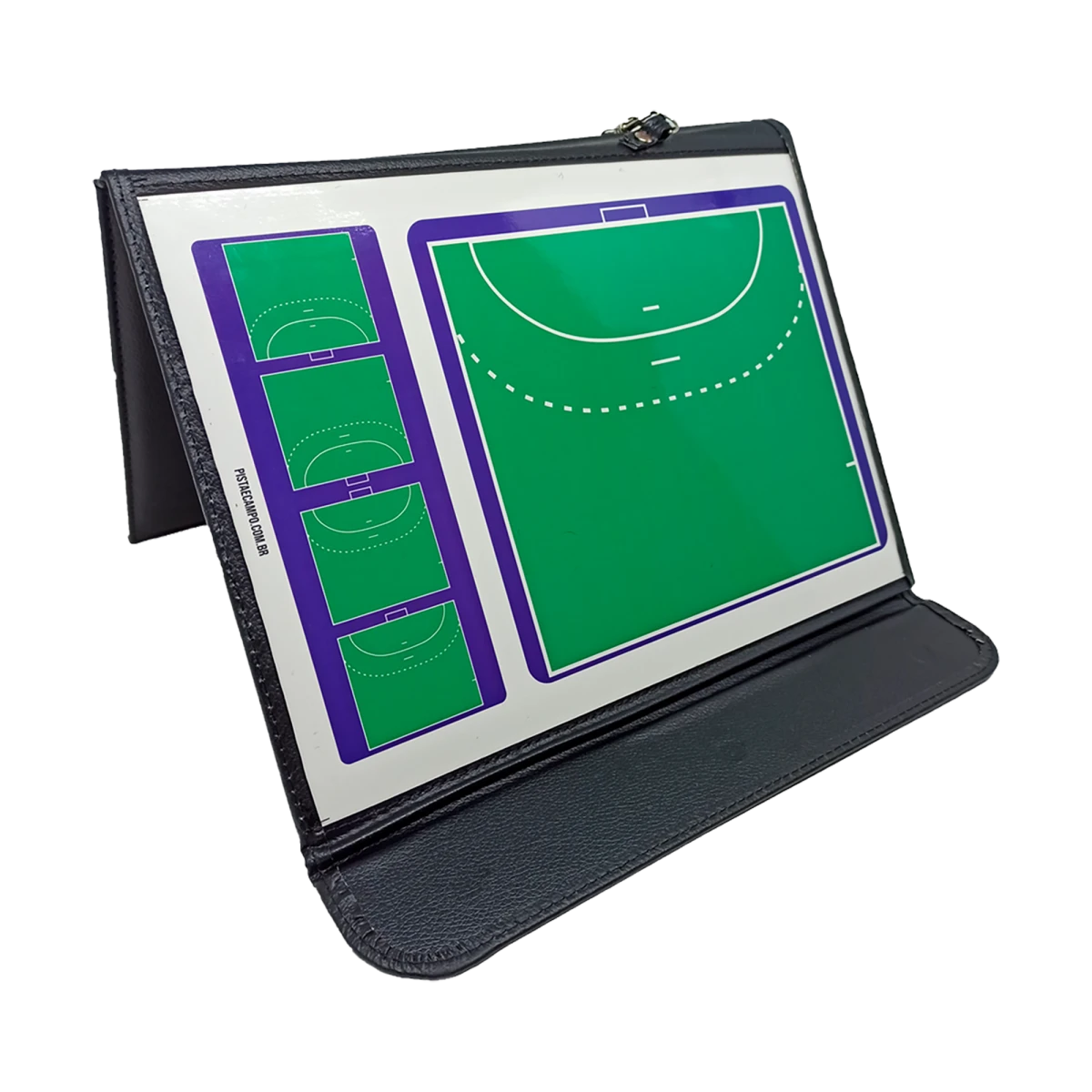 Prancheta tática magnética com caneta para treinamento de handebol Pista e Campo - Modelo pasta preta