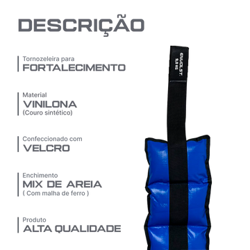 Caneleira Tornozeleira com Peso Envolst 1 a 10kg - Par