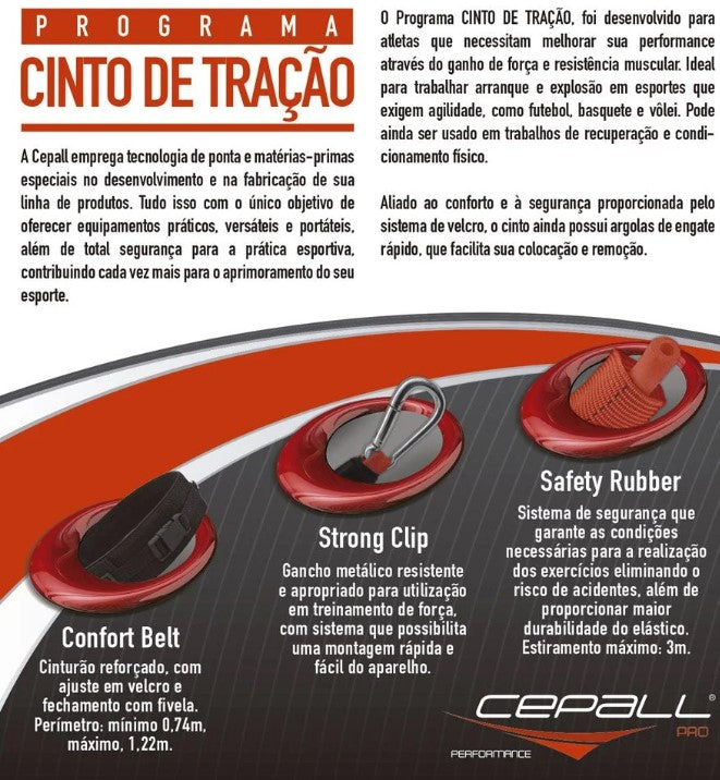 Cinto de tração individual com 02 elásticos revestidos Pro Cepall