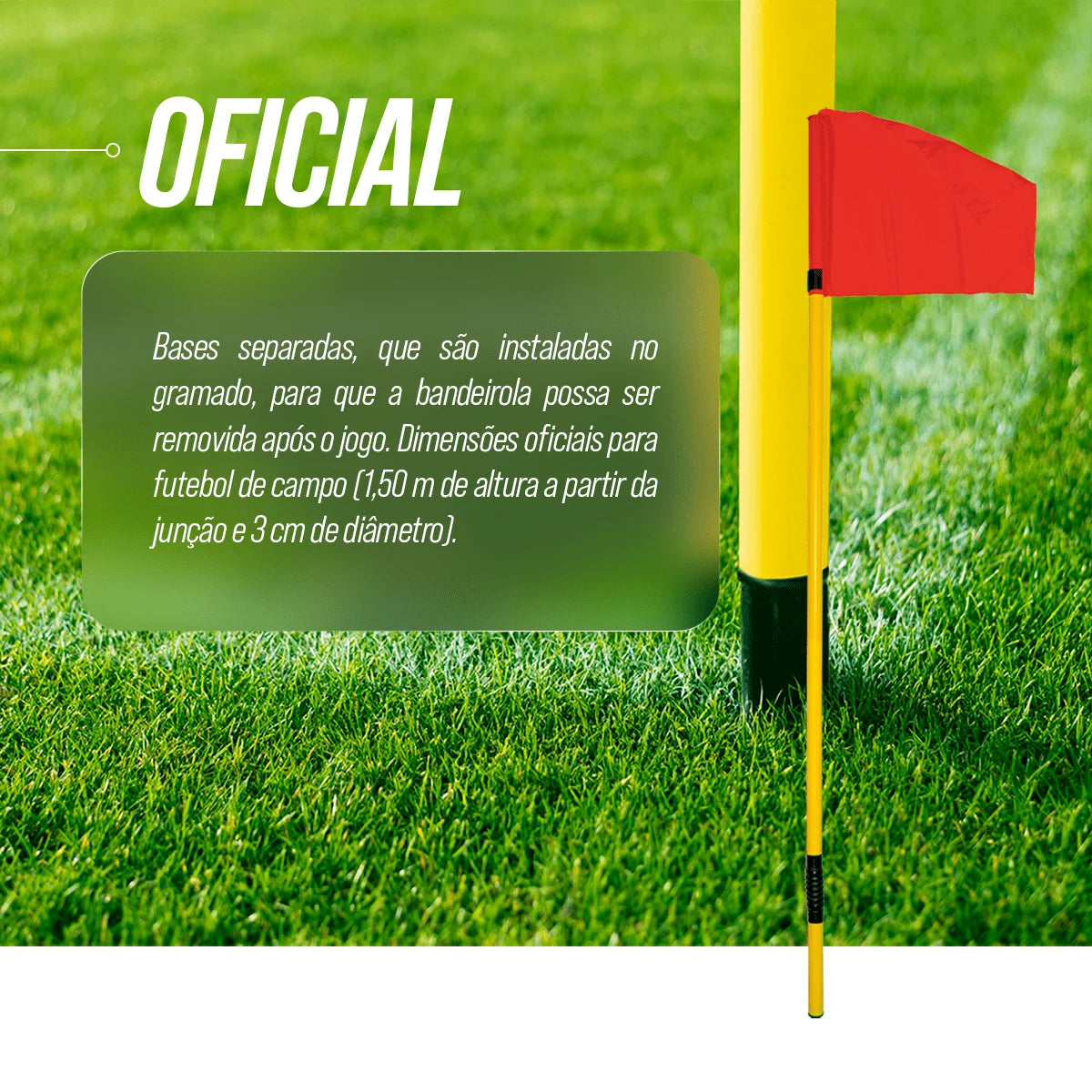 Bandeirola de escanteio oficial de futebol de campo reclinável Velden - cnj com 4 und Cor das bandeiras:Vermelho