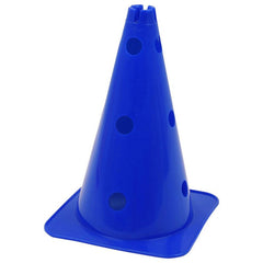 Cone de sinalização 38cm de plástico com furos premium azul reforçado Pista e Campo