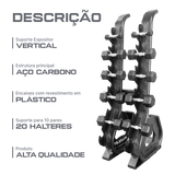 Suporte Expositor Vertical para 10 Pares de Dumbbells Envolst