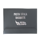 Prancheta tática magnética com caneta para treinamento de basquete Pista e Campo - Modelo pasta preta
