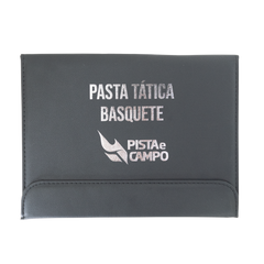 Prancheta tática magnética com caneta para treinamento de basquete Pista e Campo - Modelo pasta preta