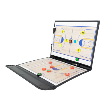 Prancheta tática magnética com caneta para treinamento de basquete Pista e Campo - Modelo pasta preta