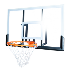 Tabela de basquete de parede quadro transparente de 120x80cm com aro e rede Velden