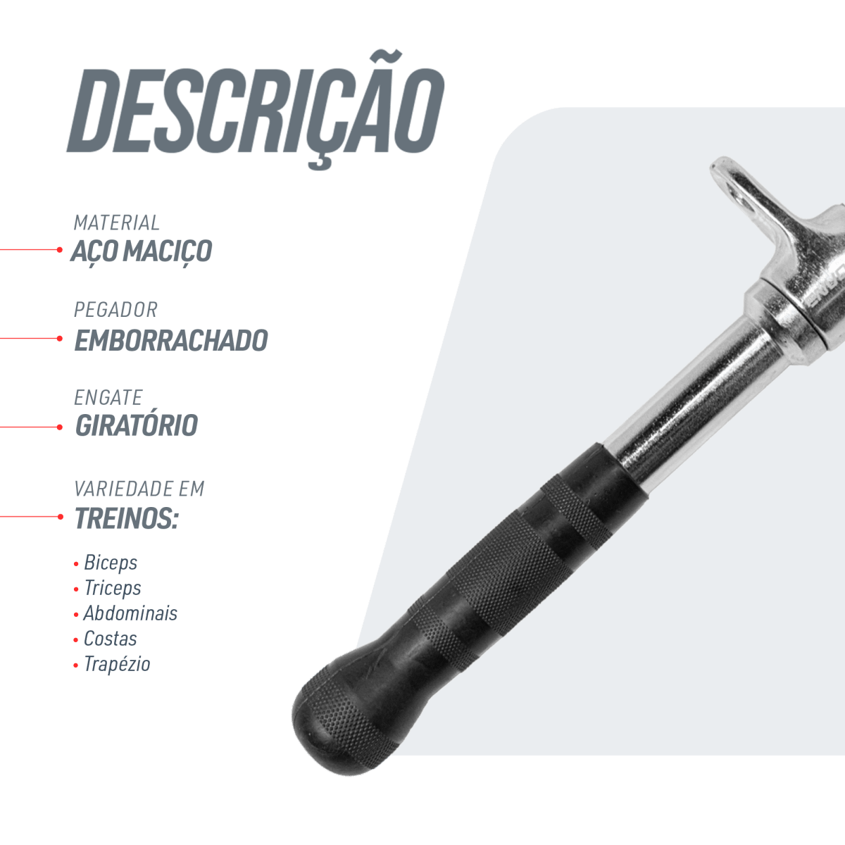 Puxador Barra Reta 50cm Pulley Cromado Maciço com Giro Envolst
