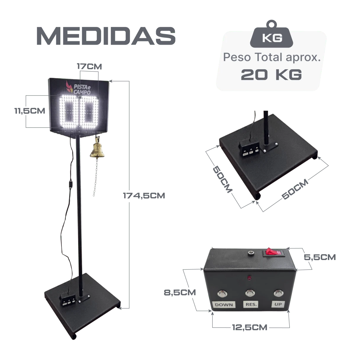 Placar Eletrônico de Voltas em LED para Atletismo