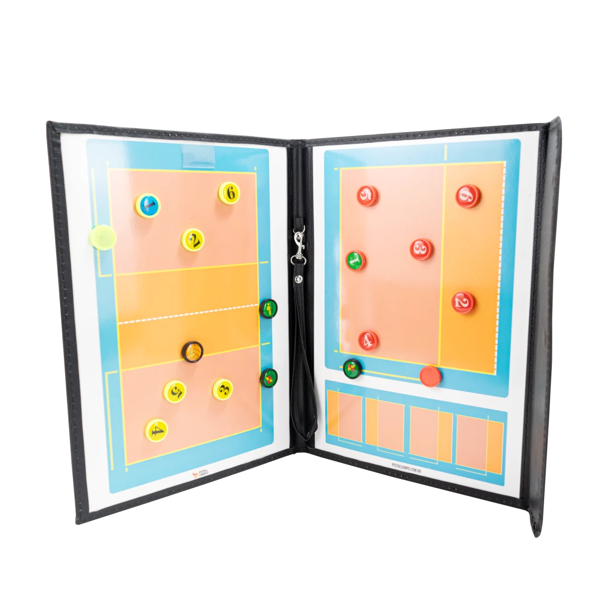 Prancheta tática magnética com caneta para treinamento de voleibol Pista e Campo - Modelo pasta preta
