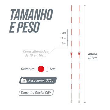 Antenas de Voleibol com Suporte Regulável Velden 1,80m - Par