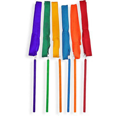 Kit 6 Estiletes com Fitas 1,80m Infantil para Ginástica Rítmica Gracios
