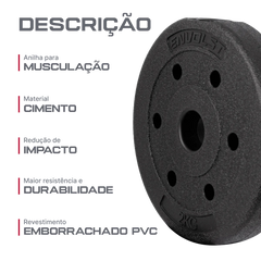 Anilha Emborrachada 2Kg Cement Furo 31mm Envolst