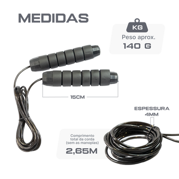 Corda de pular com rolamento 4mm 2,65m Envolst