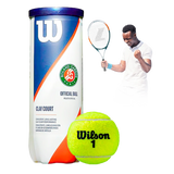 Bolinha/bola de tênis de campo Roland Garros Wilson - tubo com 3 und